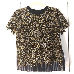 Sacai sheer pleated back top